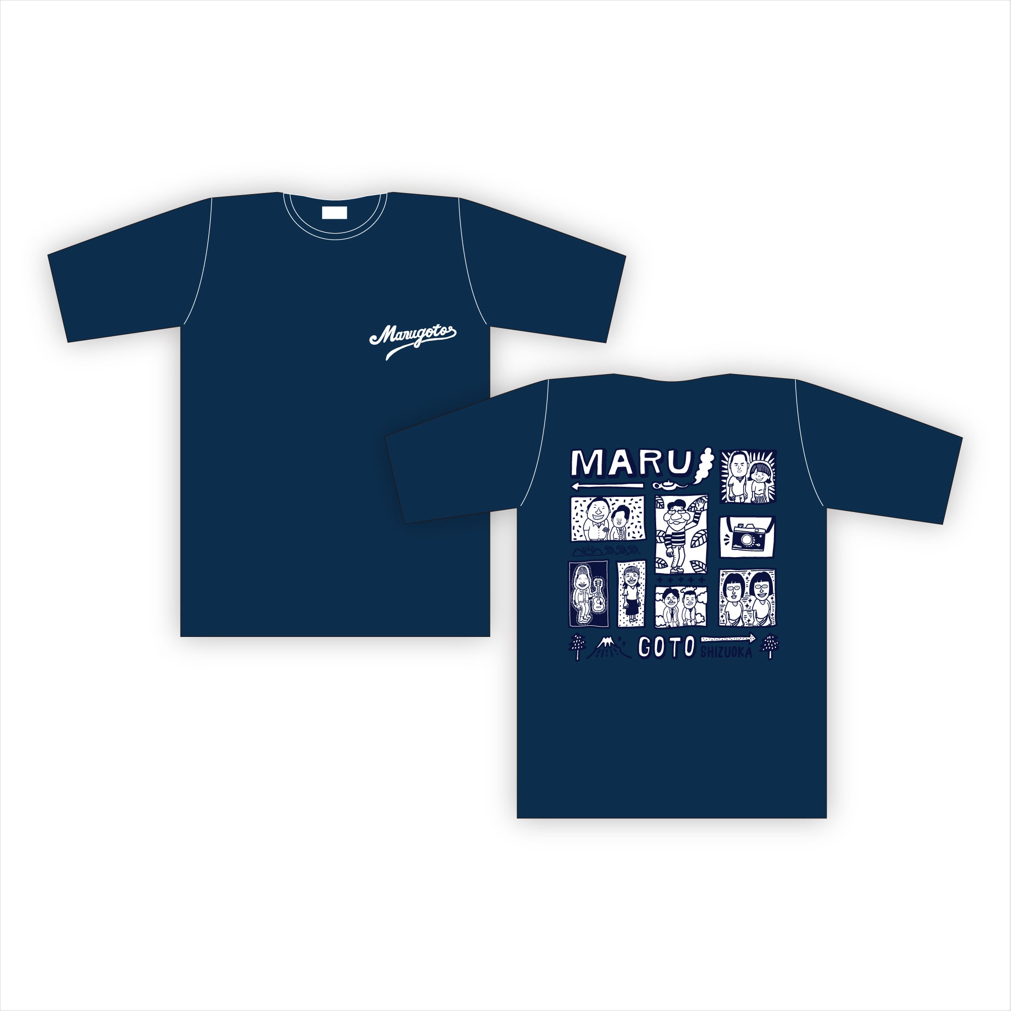 Tシャツ(まるごとバックプリント)インディゴ M / L / XL