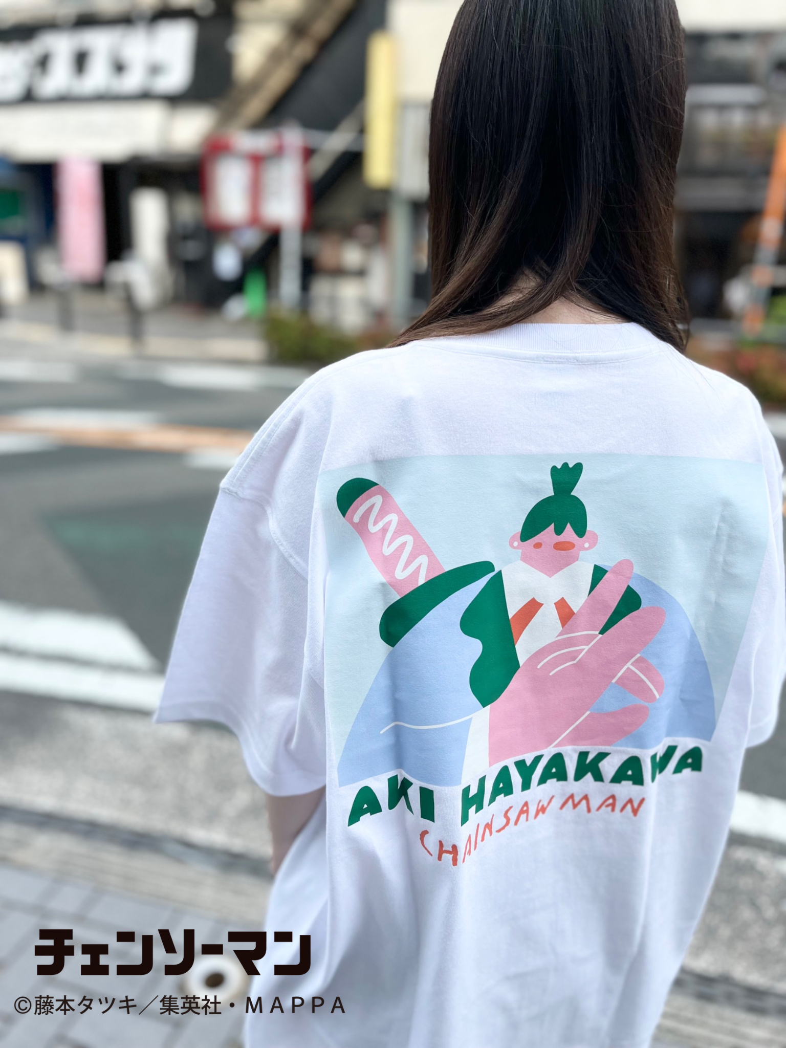 チェンソーマン×SAYORI WADA Tシャツ 白 ( 早川アキ) L / XL