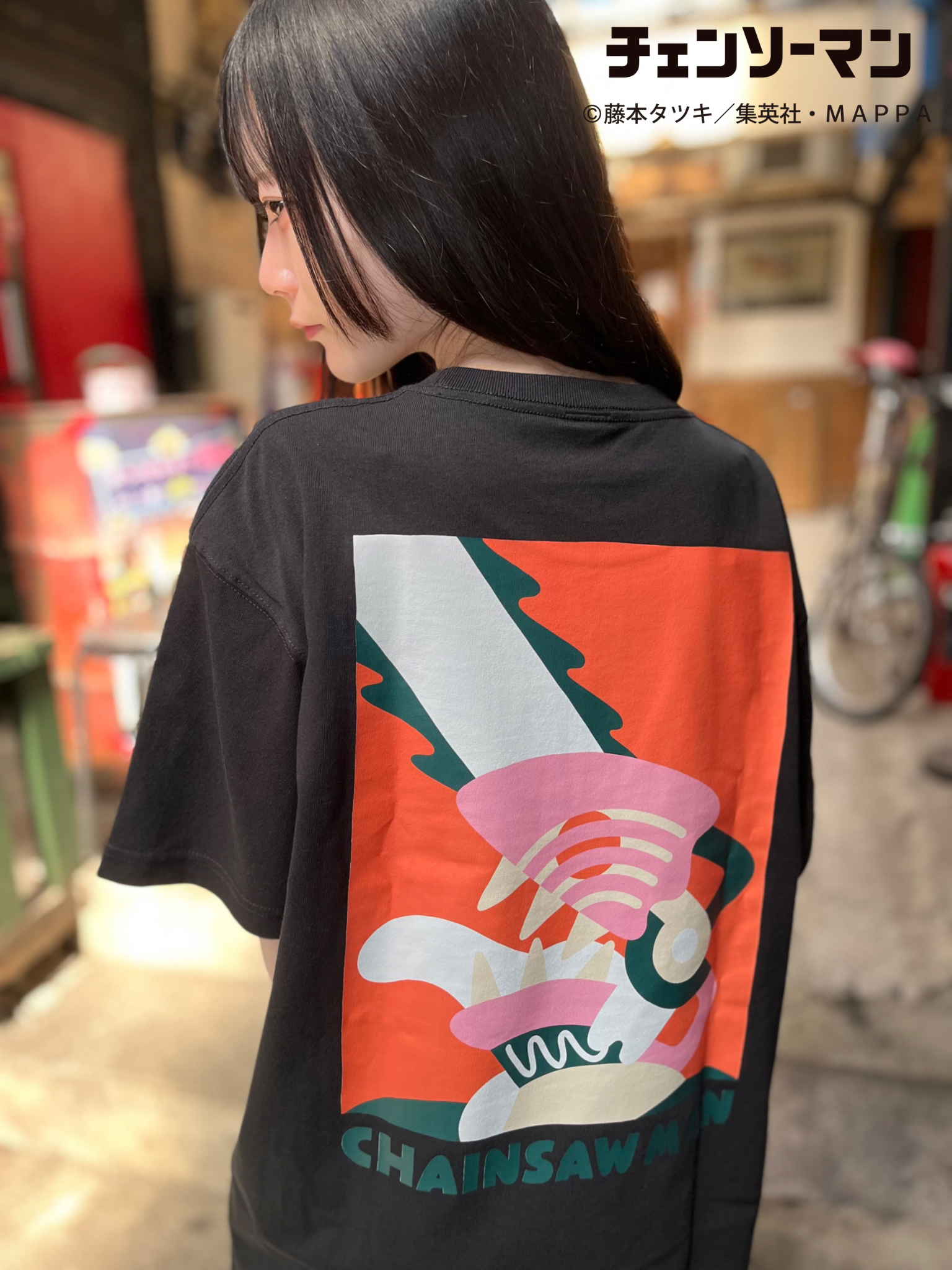 チェンソーマン×SAYORI WADA Tシャツ 黒 ( チェンソーマン)L / XL