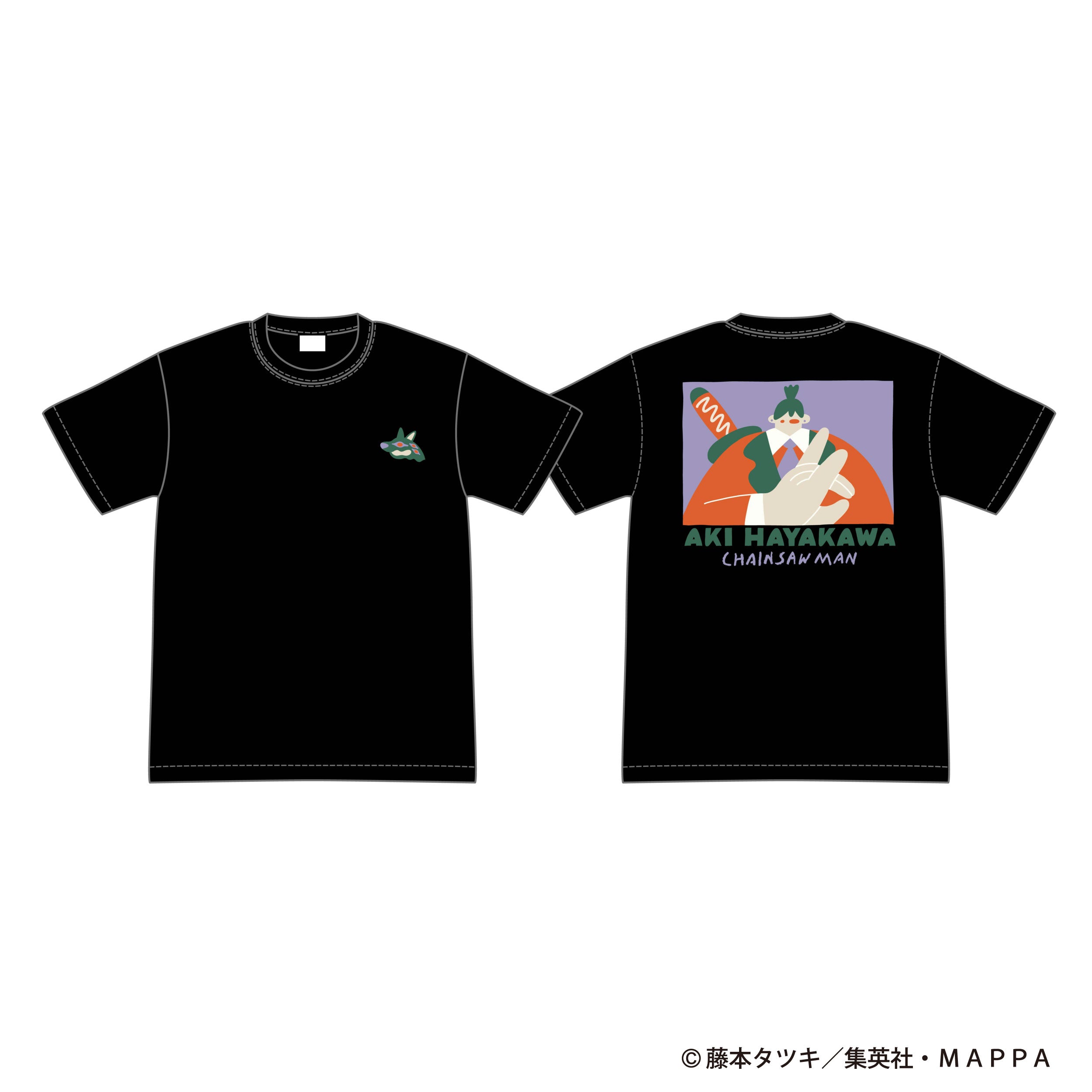 チェンソーマン×SAYORI WADA Tシャツ 黒  (早川アキ) L / LL