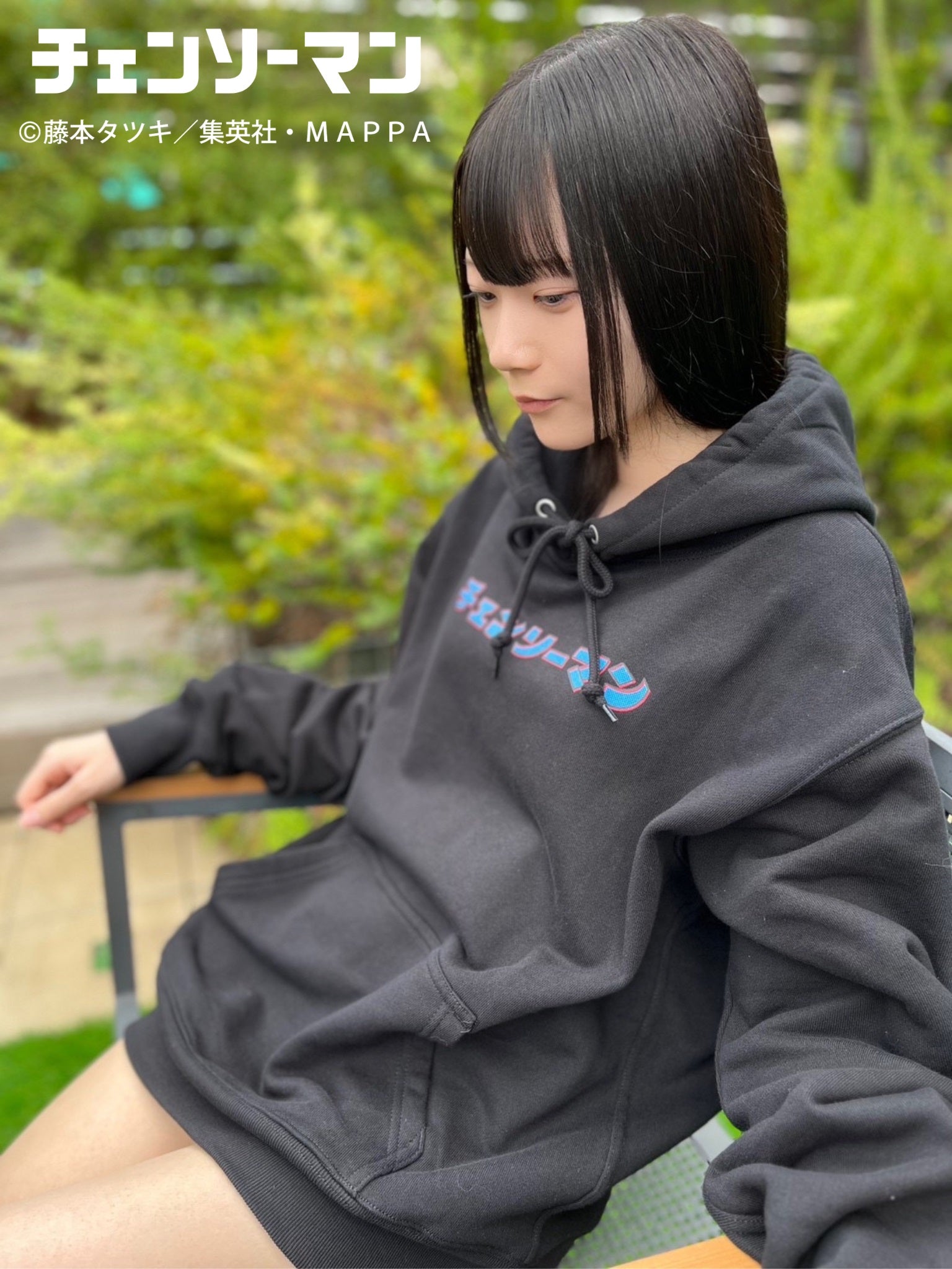 チェンソーマン 原田ちあき コラボパーカー 黒 L / XL