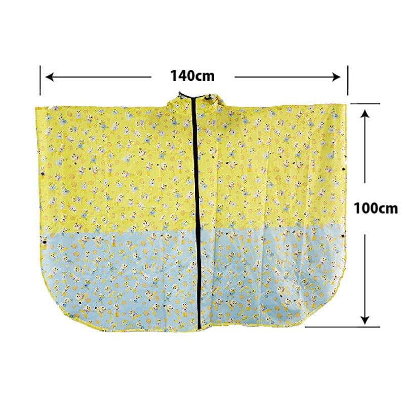 FL レインポンチョジッパー付き(ふなっしー総柄イエロー)