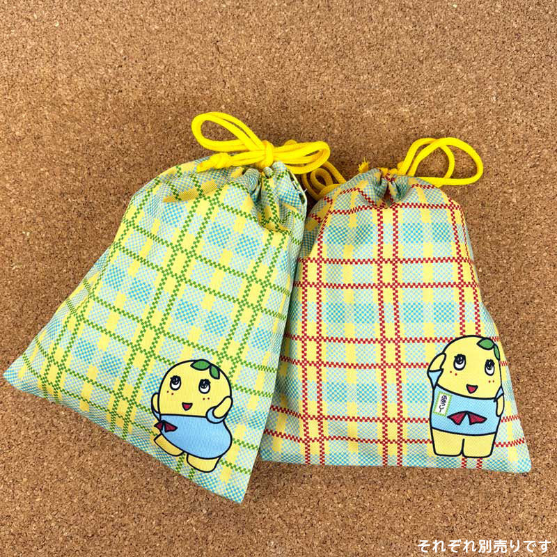 ふなっしーLAND ふなっしーフナチェック巾着(プリケツ)