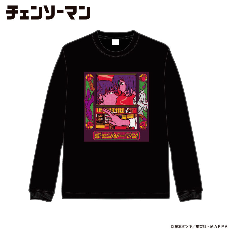 【ご予約2/3正午まで】チェンソーマン原田ちあきコラボ早川アキ&姫野ロングTシャツ黒L＜4月上旬頃発送予定＞