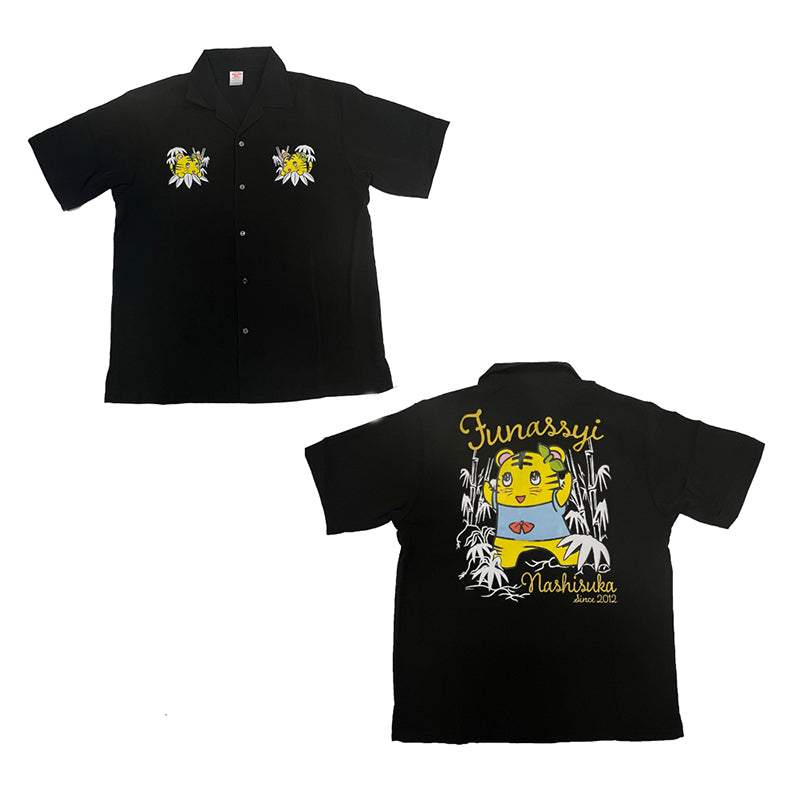 FL とらっしースカジャン風シルキーシャツ（ブラック）