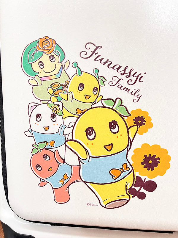 FL ふなっしーキャリーケース （イラストファミリー５梨）ステッカー3種付き