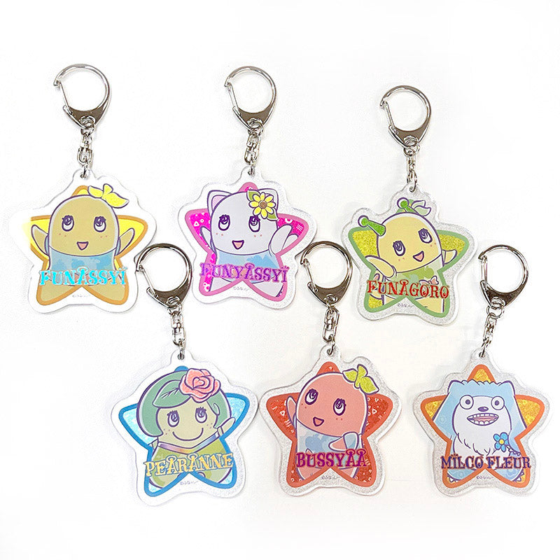 FL ふなっしーキラキラ星型アクリルキーホルダー（全6種）ブラインド品