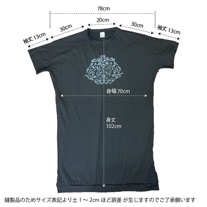 FL ロングTシャツ（総柄）ブラック Fサイズ