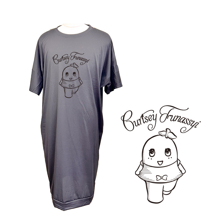 FL カーテシーふなっしーロングTシャツ グレー Fサイズ